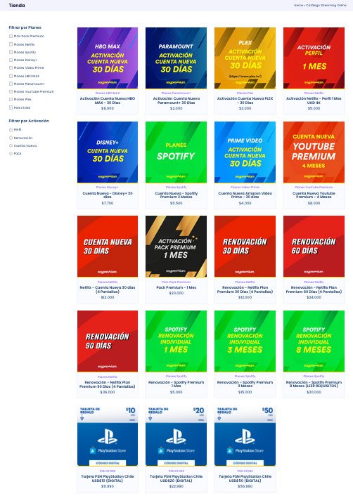 ¿Cómo Comprar en el Sitio? Guía explicando cómo comprar Servicios de Streaming Online sin Tarjeta de Crédito y Más Económico en soypremium.cl